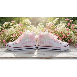 Bota Converse con mariposas de tela primera comunión - Imagen 2