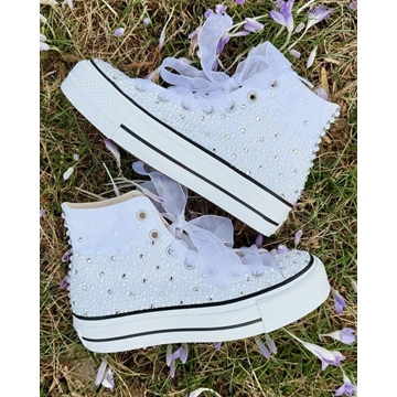 Bota Converse con perlas bodas y eventos - Imagen 1
