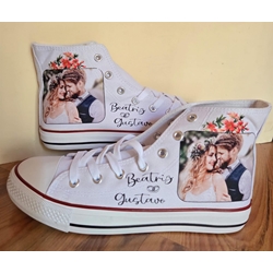 Bota Converse de boda con foto personalizada - Imagen 1