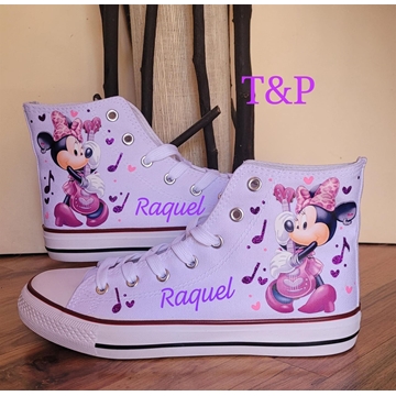 Bota Converse de tela Minnie personalizadas - Imagen 1