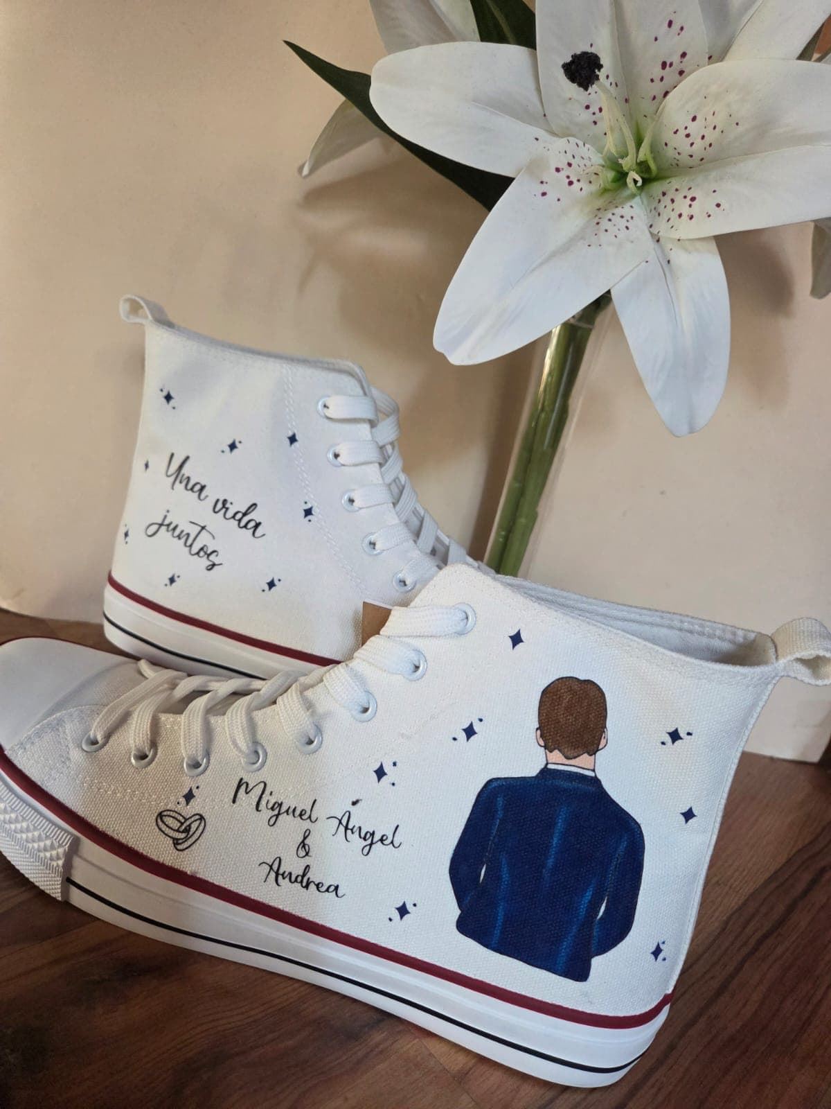 Bota Converse Novio  y novia personalizadas - Imagen 1