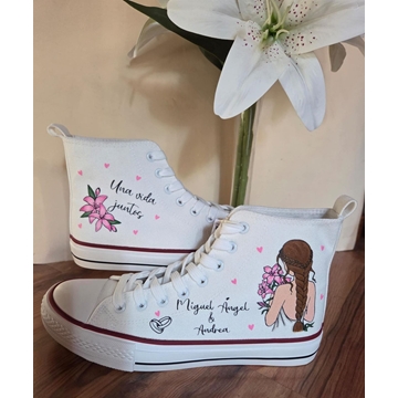 Bota Converse Novio  y novia personalizadas - Imagen 2