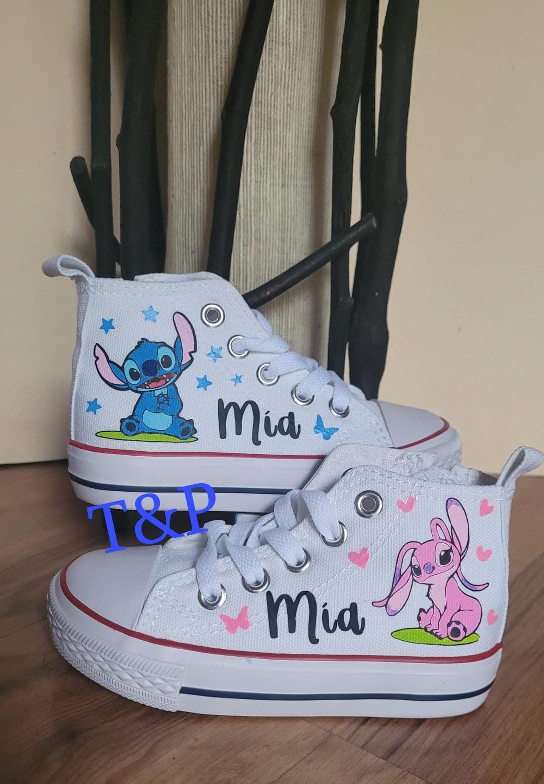 Bota Converse personalizada Stich y Ángel - Imagen 1
