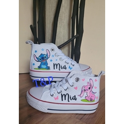 Bota Converse personalizada Stich y Ángel - Imagen 1