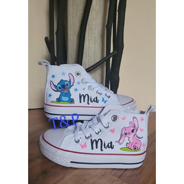 Bota Converse personalizada Stich y Ángel - Imagen 1