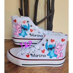 Bota Converse personalizada Stich y Ángel - Imagen 2