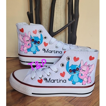 Bota Converse personalizada Stich y Ángel - Imagen 2