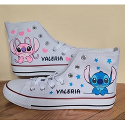 Bota converse personalizada Stich y Ángela - Imagen 1