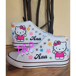 Bota Converse personalizadas Hello Kitty - Imagen 1