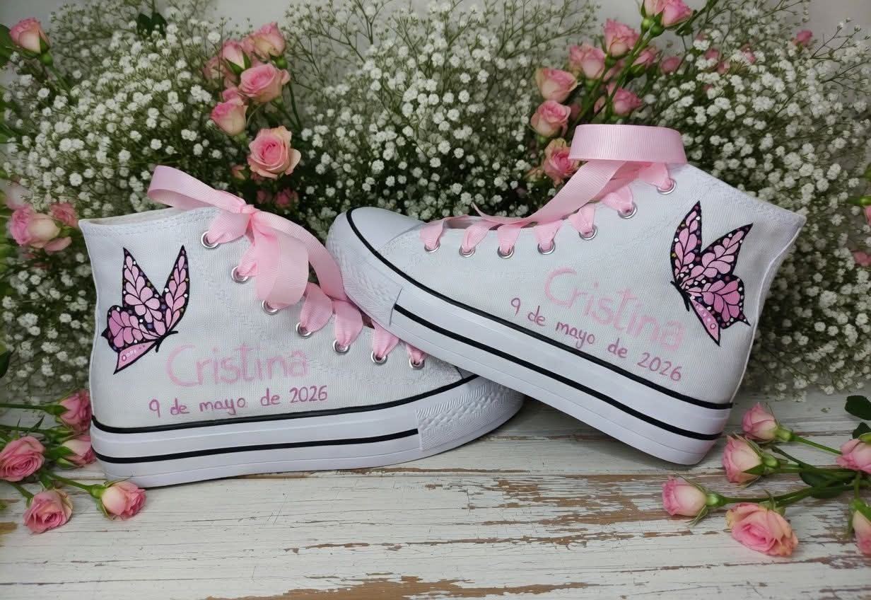 Bota Converse personalizadas mariposa - Imagen 1