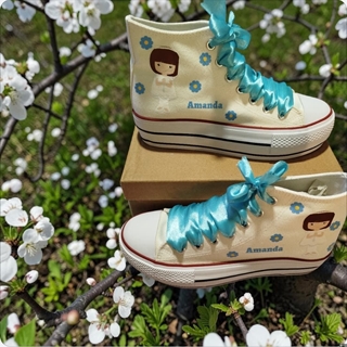 Bota Converse primera comunión azul - Imagen 1