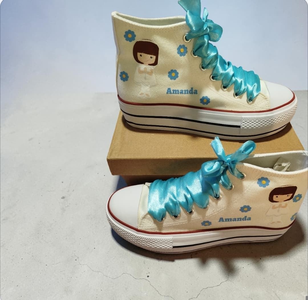 Bota Converse primera comunión azul - Imagen 2