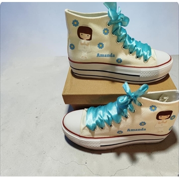 Bota Converse primera comunión azul - Imagen 2