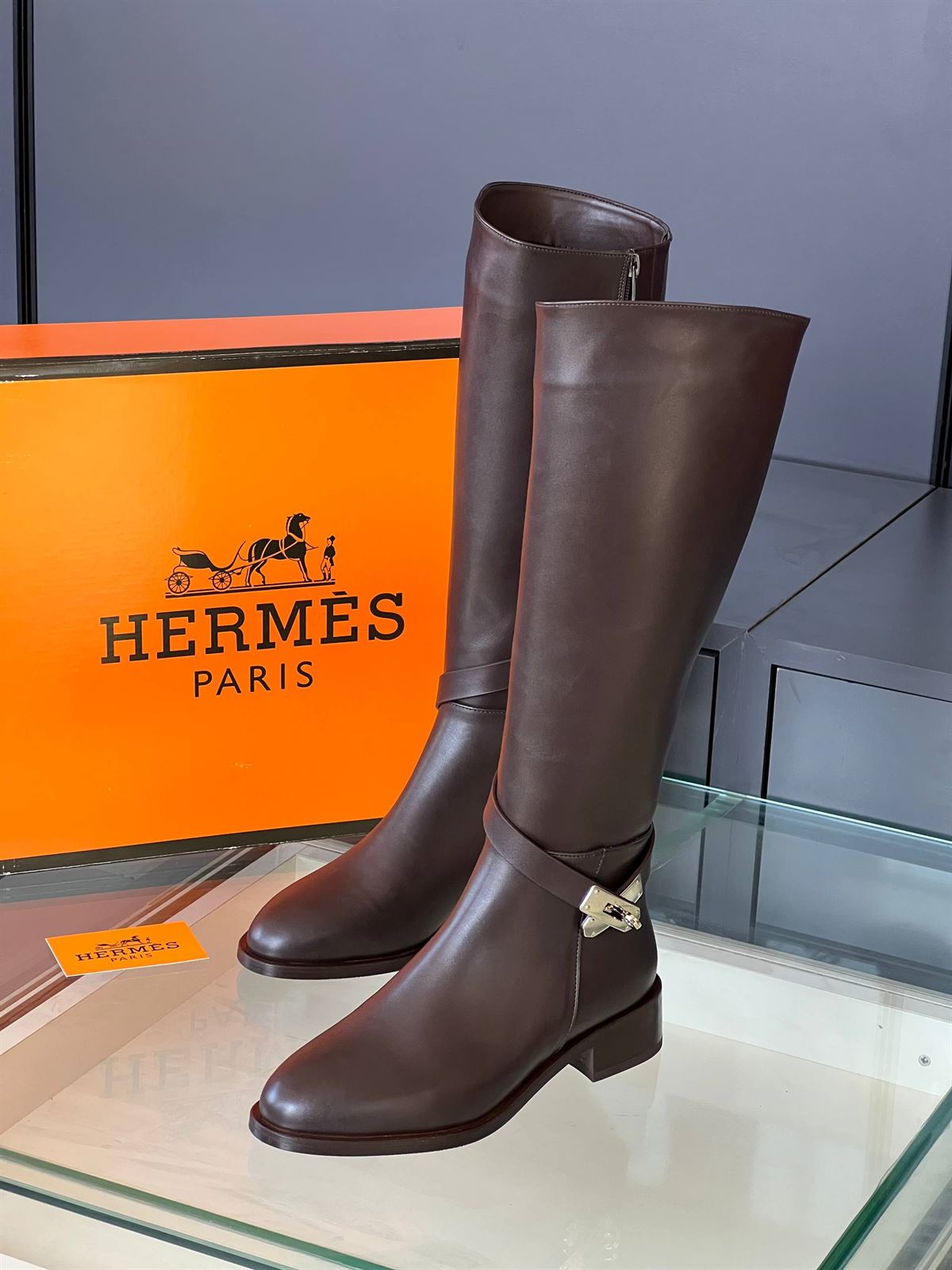 Botas altas de cuero Hermes - Imagen 7