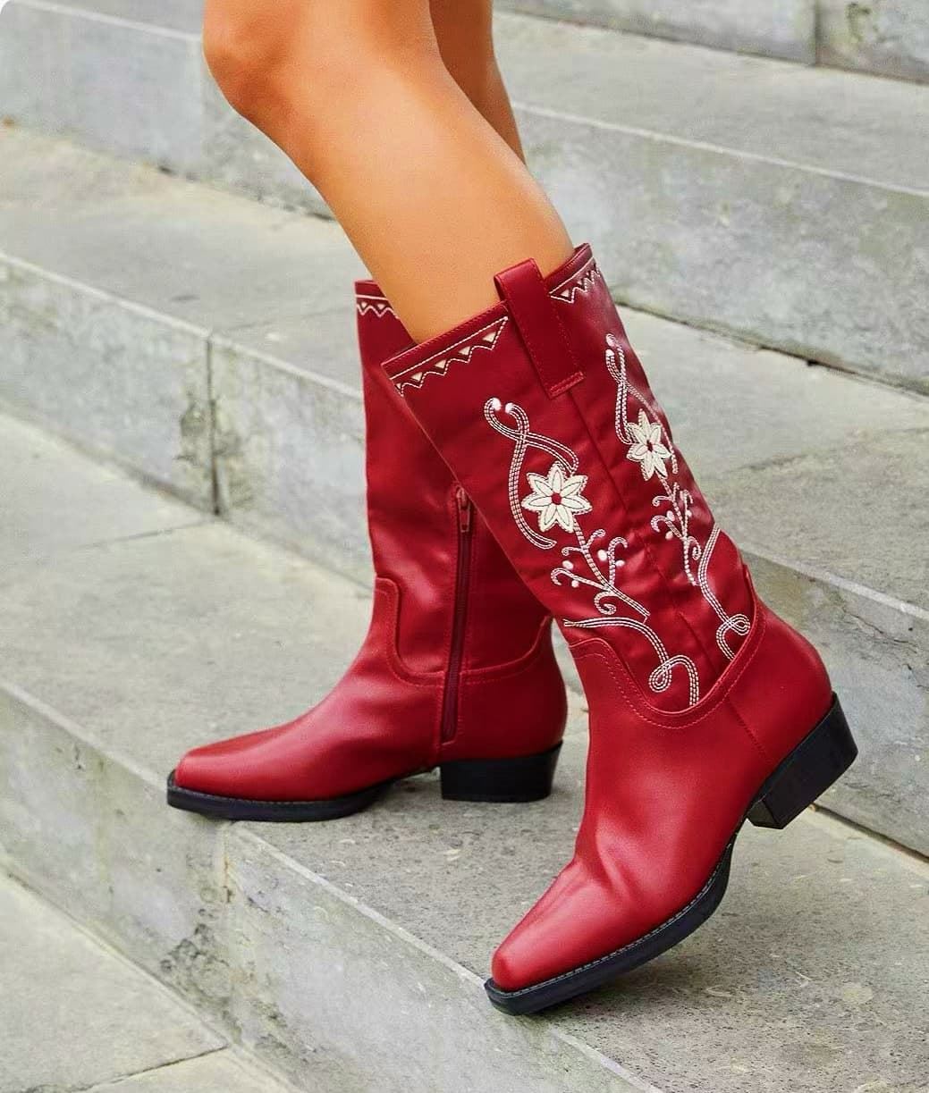 Botas de flores polipiel - Imagen 2