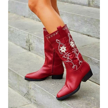 Botas de flores polipiel - Imagen 2