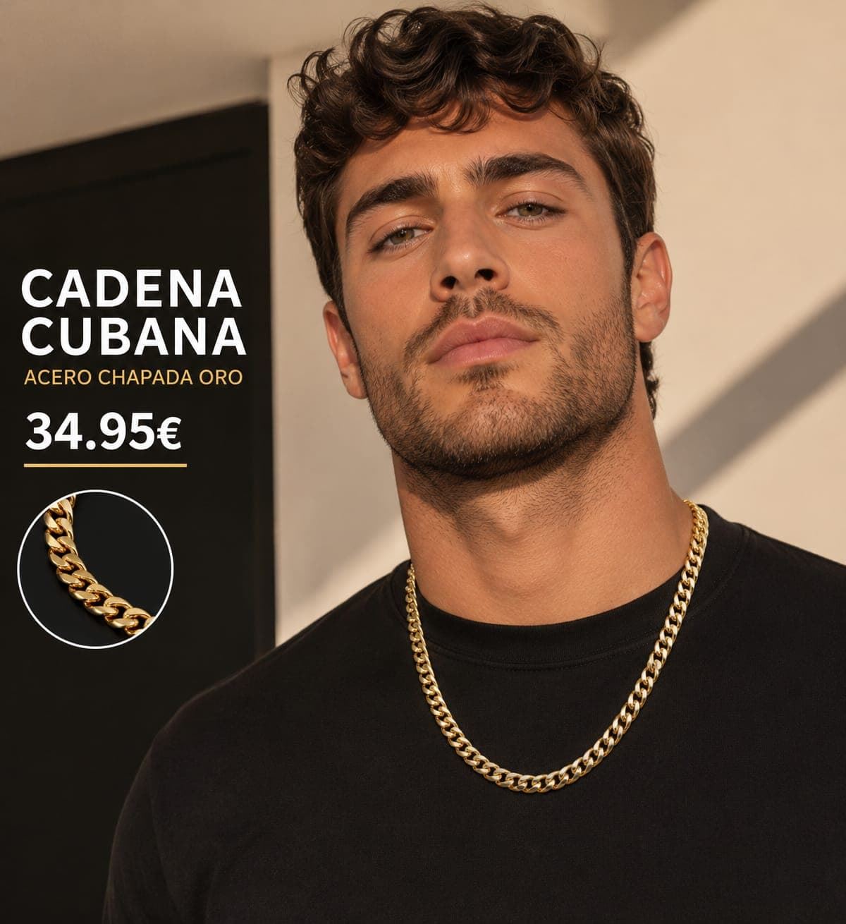 Cadena cubana acero para hombre avancy - Imagen 1