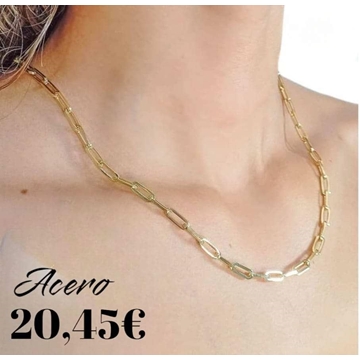 Cadena de acero bañada en oro - Imagen 1