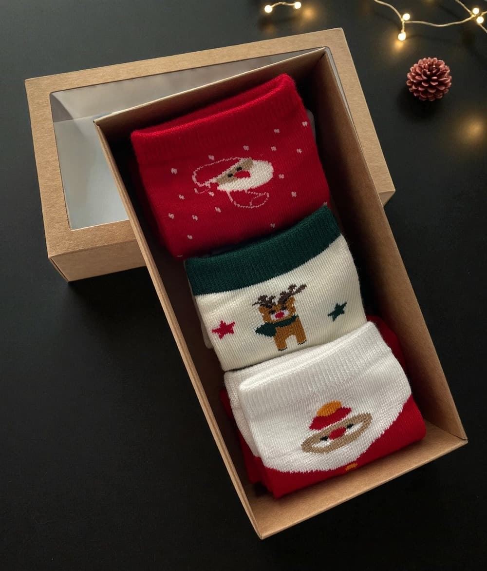Cajita calcetines navideños - Imagen 1