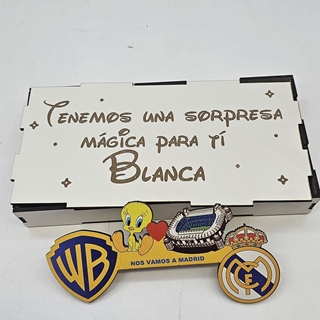Cajita con mensaje personalizado Real Madrid - Imagen 1