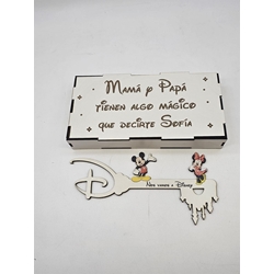 Cajita de madera con mensaje personalizado Walt Disney - Imagen 1