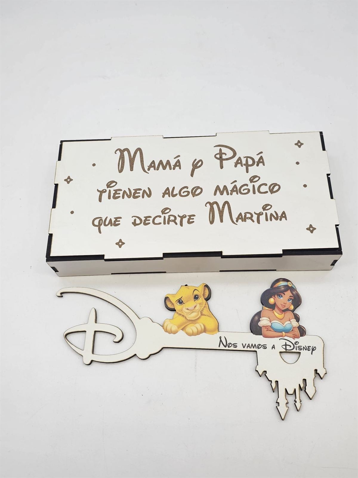 Cajita de madera con mensaje personalizado Walt Disney - Imagen 2