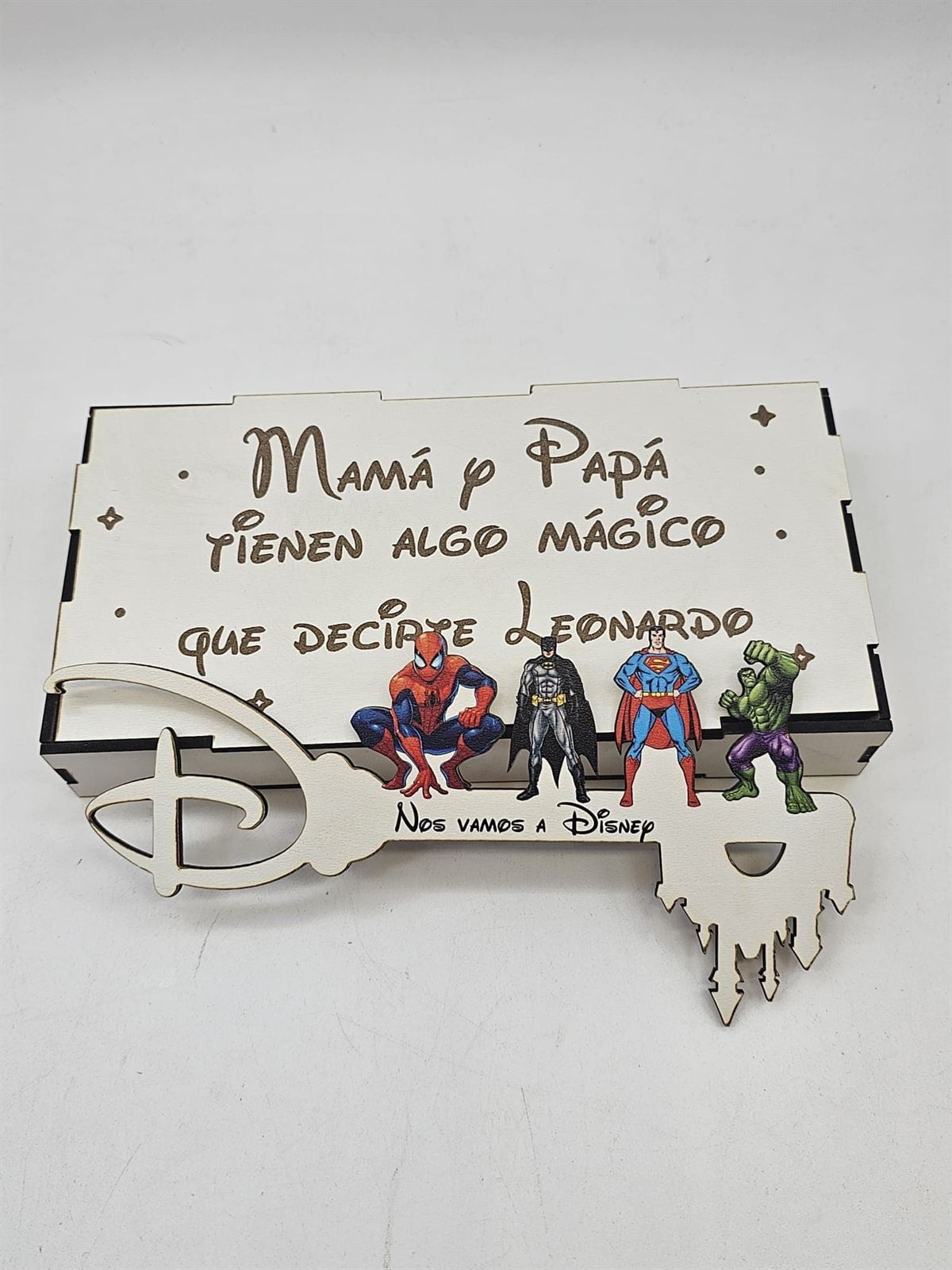 Cajita de madera con mensaje personalizado Walt Disney - Imagen 3