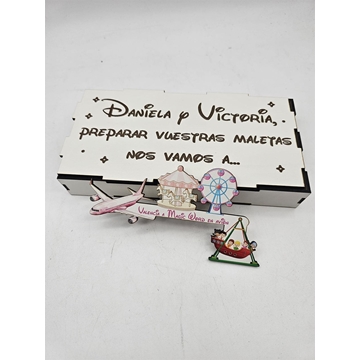 Cajita de madera personalizada nos vamos de viaje - Imagen 2