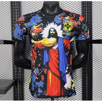 camiseta  Brazil version 2025  Brazil Black with Jesus Christ Artwork - Imagen 2