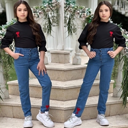 Camiseta de manga larga y vaqueros Amiri de niña - Imagen 1