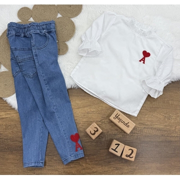 Camiseta de manga larga y vaqueros Amiri de niña - Imagen 2