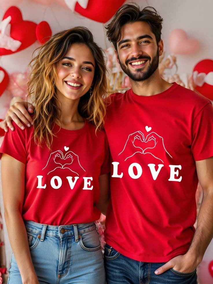 Camiseta para parejas, san Valentín - Imagen 1