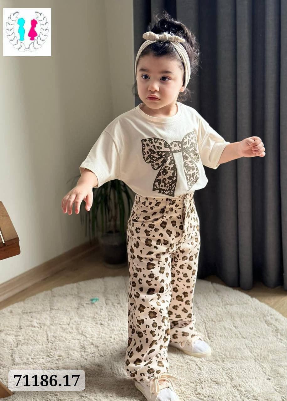 Camiseta y pantalón leopardo niña - Imagen 1