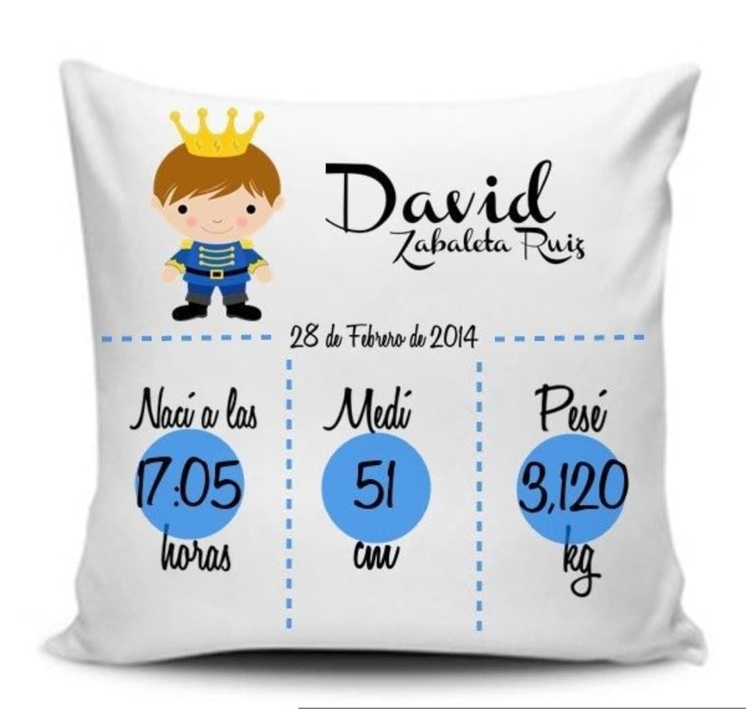 Cojín nacimiento personalizado - Imagen 2