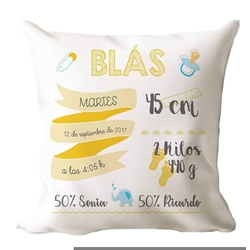 Cojín personalizado nacimiento - Imagen 1