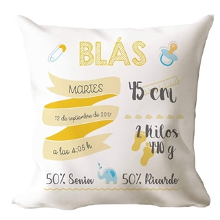 Cojín personalizado nacimiento - Imagen 1