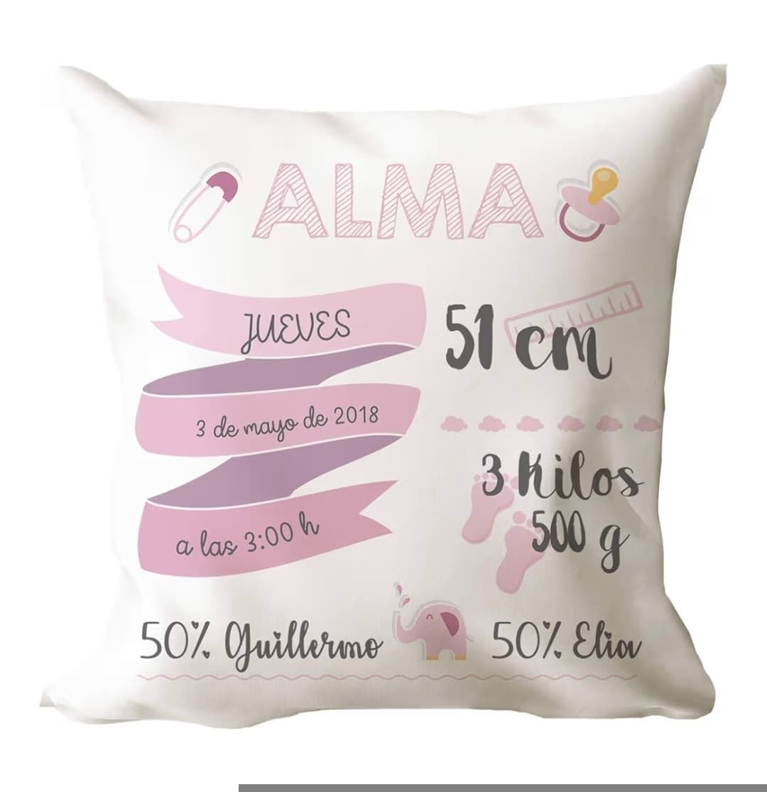 Cojín personalizado nacimiento - Imagen 3