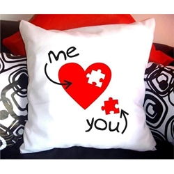 Cojín personalizado pieza puzzle San Valentín - Imagen 1