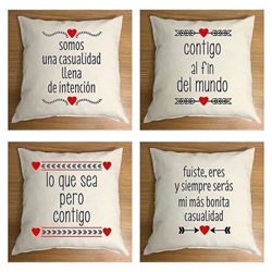 Cojín personalizado San Valentín contigo al fin del mundo - Imagen 1