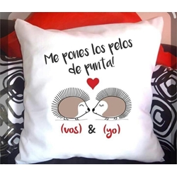 Cojín personalizado san Valentín erizo - Imagen 1