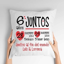 Cojín personalizado San Valentín pareja aniversario - Imagen 1
