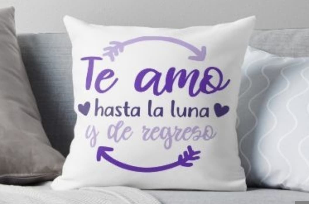Cojín personalizado San Valentín Te amo hasta la luna - Imagen 1