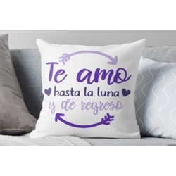 Cojín personalizado San Valentín Te amo hasta la luna - Imagen 1