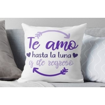 Cojín personalizado San Valentín Te amo hasta la luna - Imagen 1
