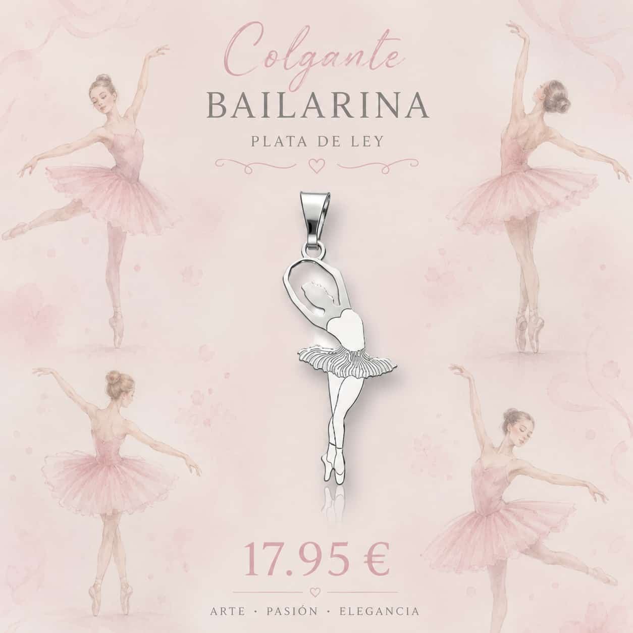 Colgante bailarina plata de ley - Imagen 1