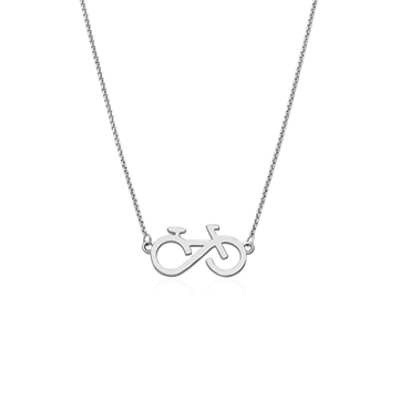 Colgante bicicleta plata de primera ley - Imagen 1