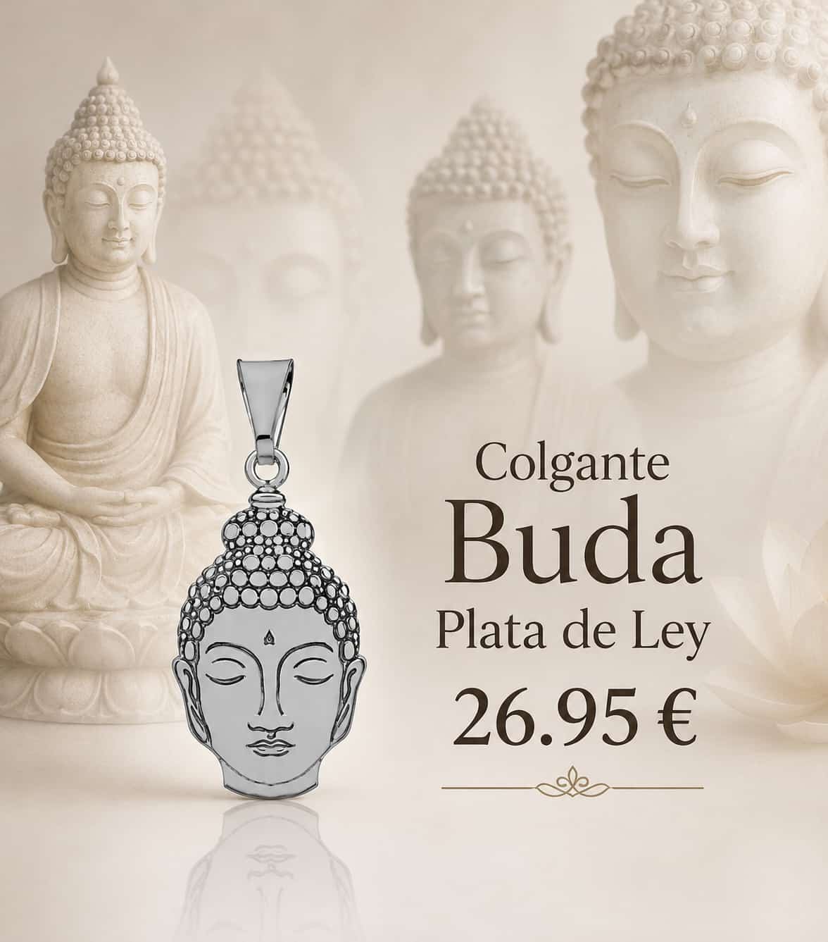 Colgante Budha plata de ley - Imagen 1