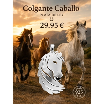 Colgante caballo plata de ley - Imagen 1