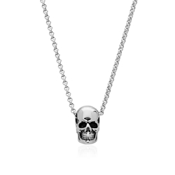 Colgante cadena rolo y calavera Skull de acero - Imagen 1