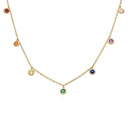 colgante circonitas multicolor plata de ley - Imagen 1